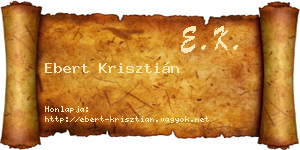 Ebert Krisztián névjegykártya